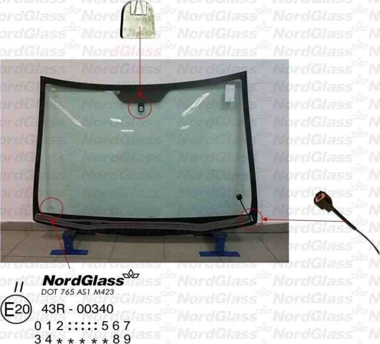 NordGlass 4044686 - Вітрове скло autocars.com.ua