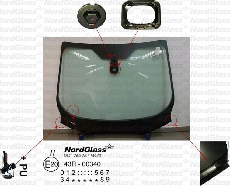 NordGlass 4044711 - Вітрове скло autocars.com.ua