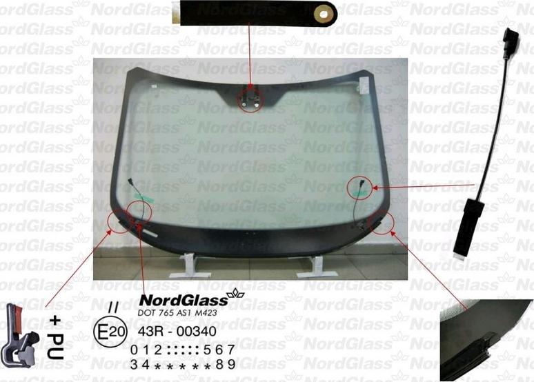 NordGlass 4044734 - Вітрове скло autocars.com.ua