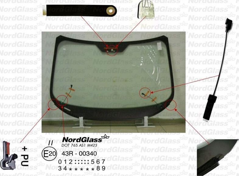 NordGlass 4044735 - Вітрове скло autocars.com.ua