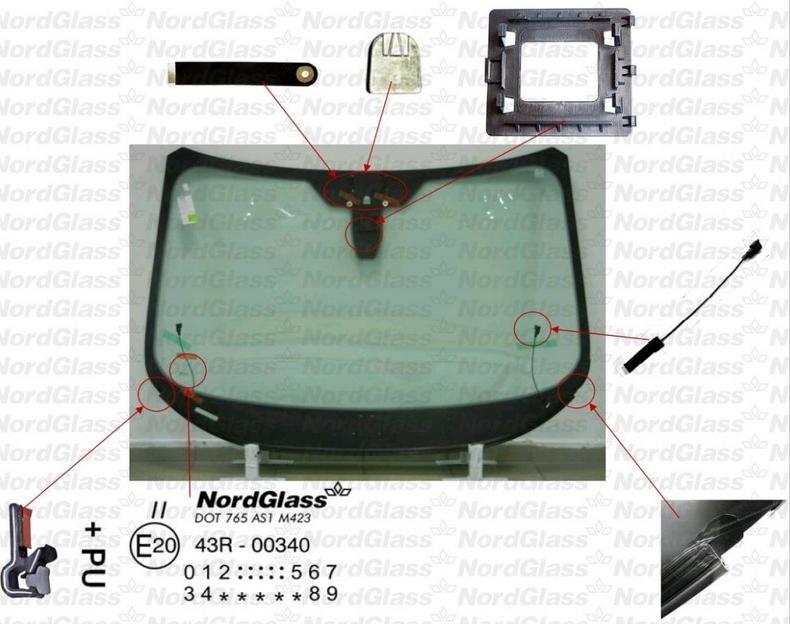 NordGlass 4044738 - Вітрове скло autocars.com.ua