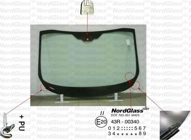 NordGlass 4044857 - Вітрове скло autocars.com.ua
