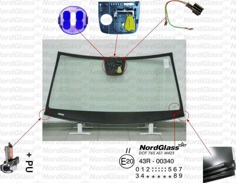 NordGlass 4044896 - Вітрове скло autocars.com.ua