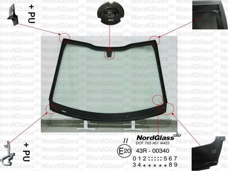 NordGlass 4044919 - Вітрове скло autocars.com.ua