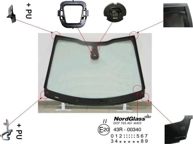 NordGlass 4044928 - Вітрове скло autocars.com.ua