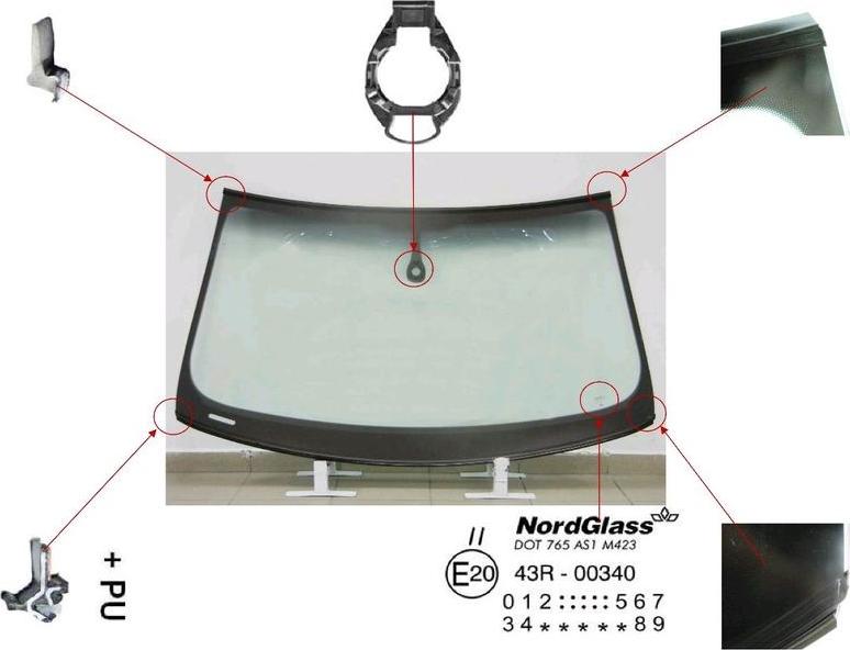 NordGlass 4044948 - Вітрове скло autocars.com.ua