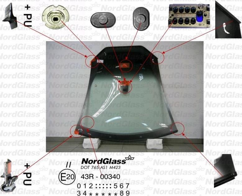 NordGlass 4044982 - Вітрове скло autocars.com.ua