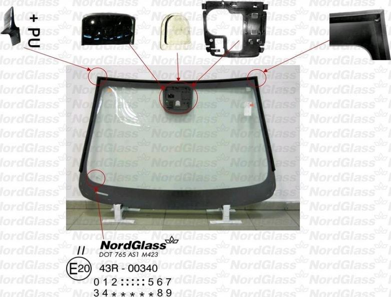 NordGlass 4045587 - Вітрове скло autocars.com.ua