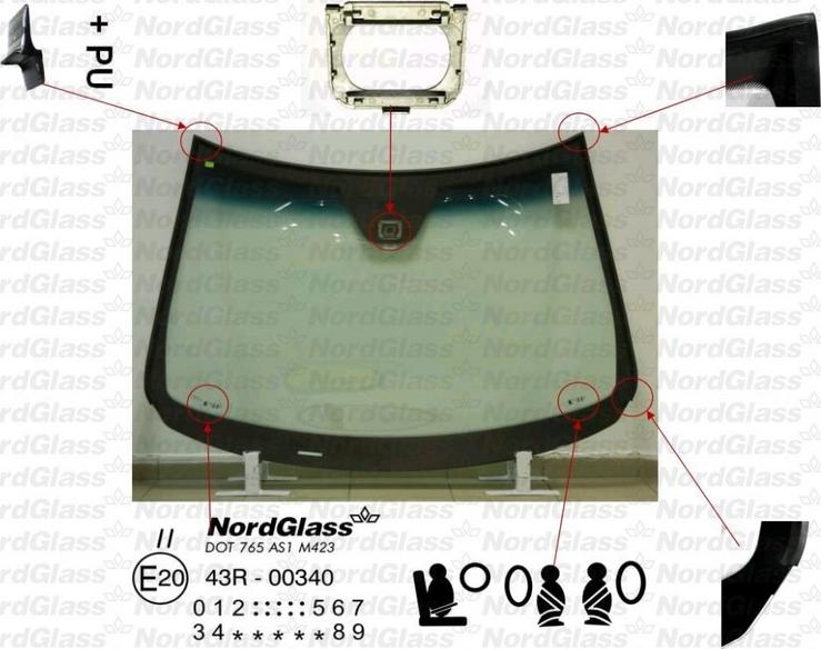 NordGlass 4045161 - Вітрове скло autocars.com.ua