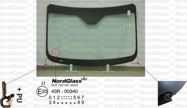 NordGlass 4045167 - Вітрове скло autocars.com.ua