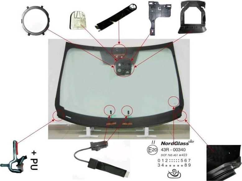 NordGlass 4045225 - Вітрове скло autocars.com.ua