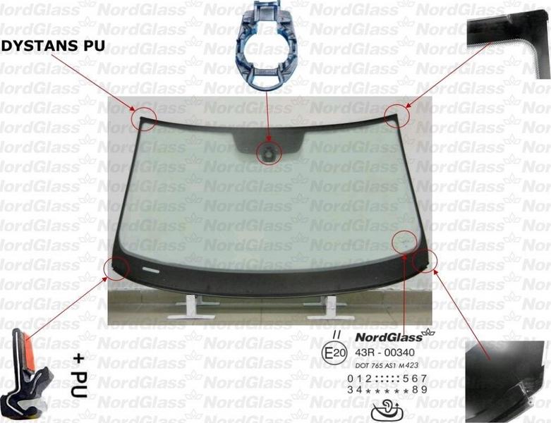 NordGlass 4045228 - Вітрове скло autocars.com.ua