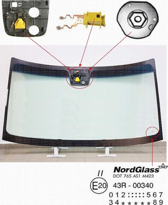 NordGlass 4045250 - Вітрове скло autocars.com.ua