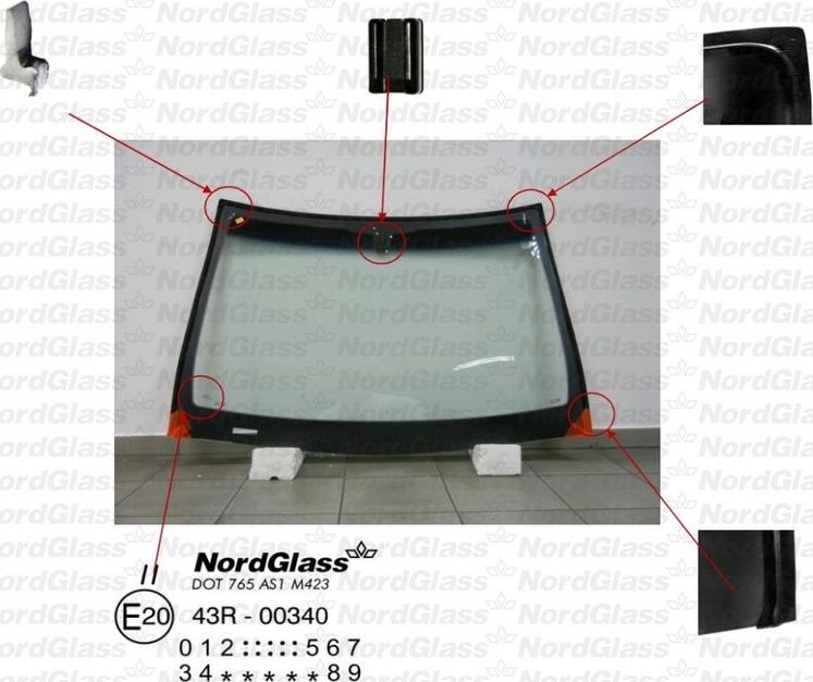 NordGlass 4045341 - Вітрове скло autocars.com.ua