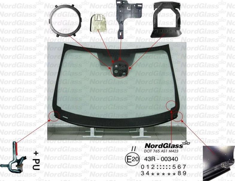 NordGlass 4045465 - Вітрове скло autocars.com.ua