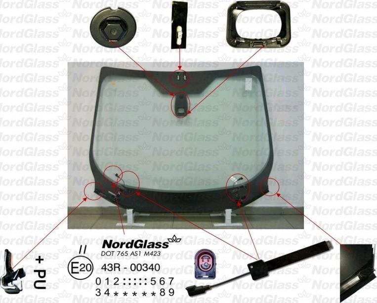 NordGlass 4045542 - Вітрове скло autocars.com.ua