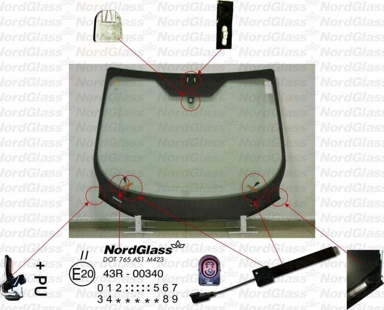 NordGlass 4045543 - Вітрове скло autocars.com.ua