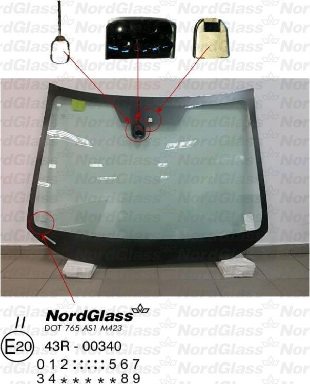 NordGlass 4045589 - Вітрове скло autocars.com.ua