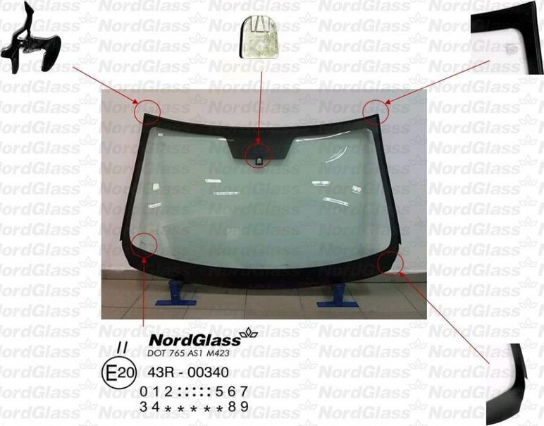NordGlass 4045598 - Вітрове скло autocars.com.ua