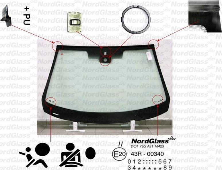 NordGlass 4045682 - Вітрове скло autocars.com.ua