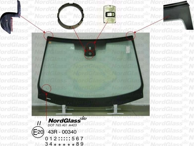 NordGlass 4045688 - Вітрове скло autocars.com.ua