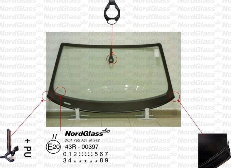 NordGlass 4045865 - Вітрове скло autocars.com.ua