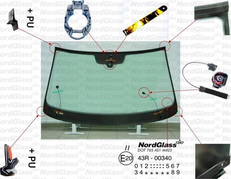 NordGlass 4045868 - Вітрове скло autocars.com.ua