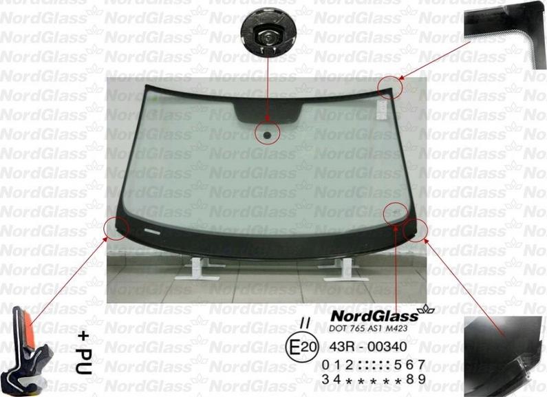 NordGlass 4045870 - Вітрове скло autocars.com.ua