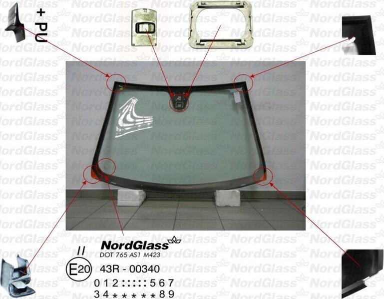NordGlass 4045882 - Вітрове скло autocars.com.ua
