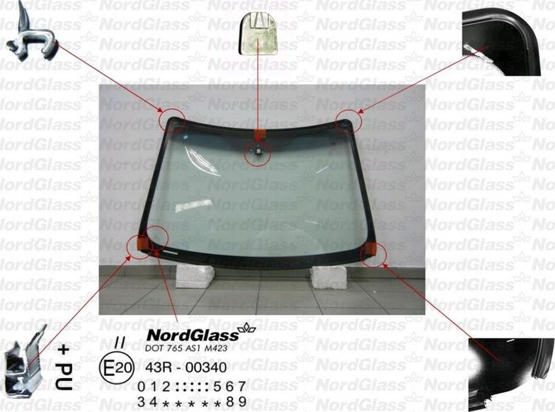 NordGlass 4045890 - Вітрове скло autocars.com.ua