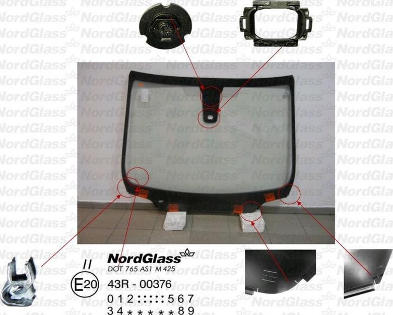 NordGlass 4045910 - Вітрове скло autocars.com.ua