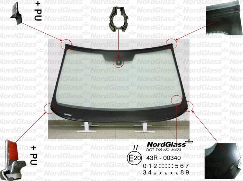 NordGlass 4046049 - Ветровое стекло avtokuzovplus.com.ua