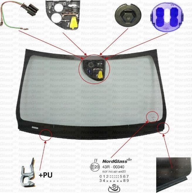 NordGlass 4103598 - Вітрове скло autocars.com.ua