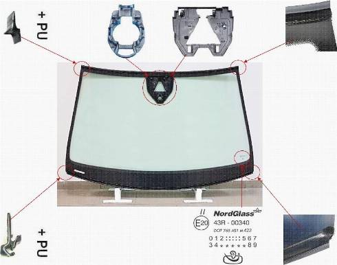 NordGlass 4108137 - Вітрове скло autocars.com.ua