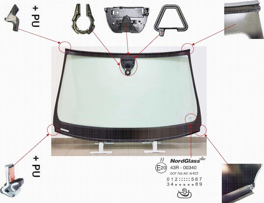 NordGlass 4118806 - Вітрове скло autocars.com.ua