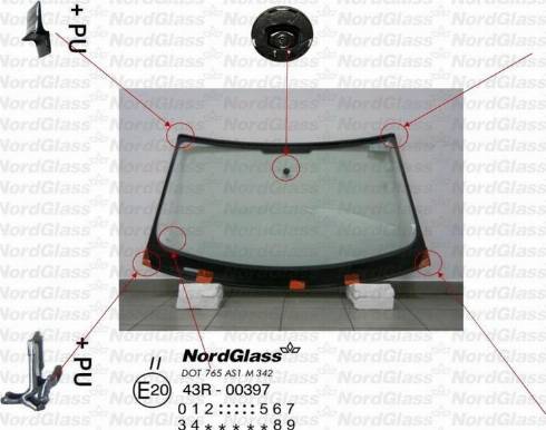 NordGlass 4121713 - Вітрове скло autocars.com.ua