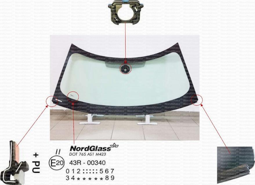 NordGlass 4121732 - Вітрове скло autocars.com.ua