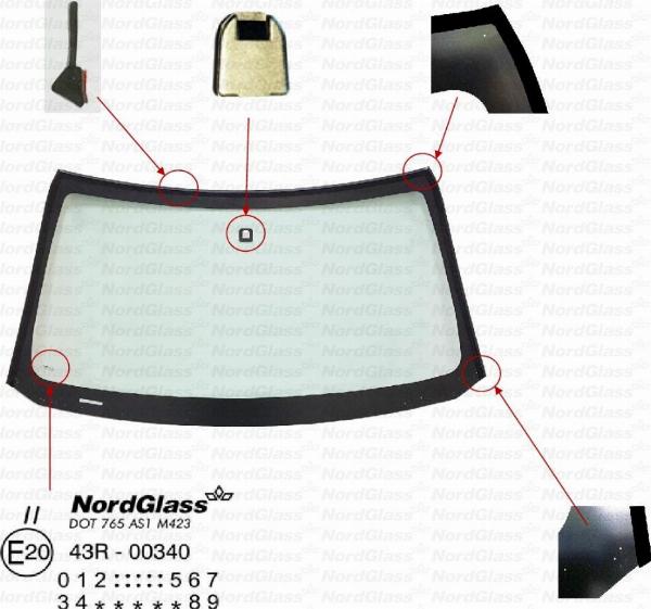 NordGlass 4123049 - Вітрове скло autocars.com.ua