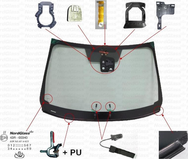 NordGlass 4135732 - Вітрове скло autocars.com.ua