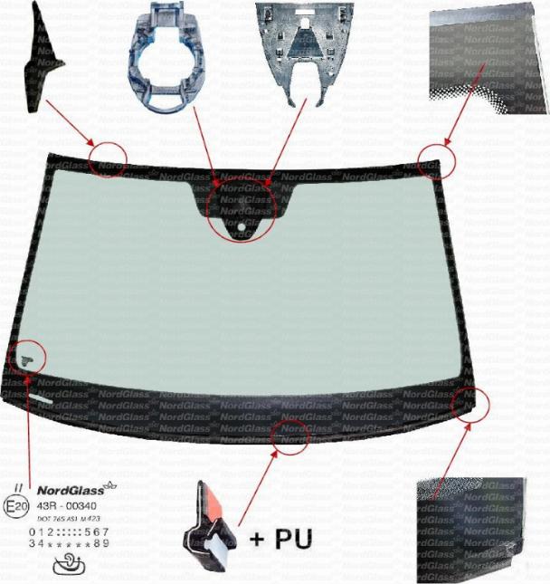 NordGlass 4137399 - Вітрове скло autocars.com.ua