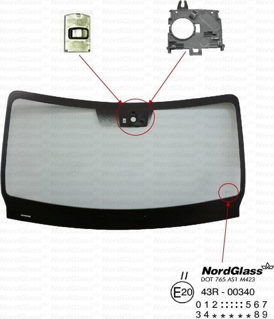 NordGlass 4137409 - Вітрове скло autocars.com.ua