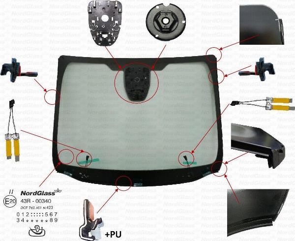 NordGlass 4138502 - Вітрове скло autocars.com.ua