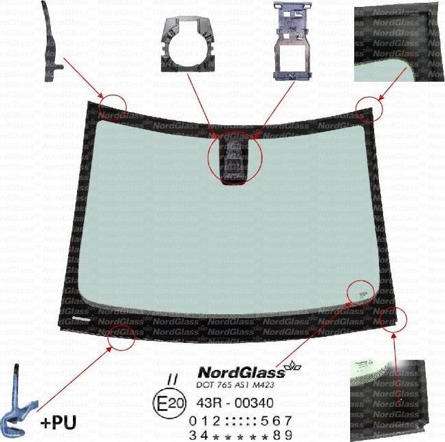 NordGlass 4139165 - Вітрове скло autocars.com.ua