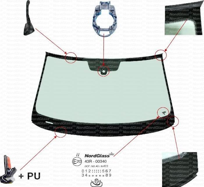 NordGlass 4139806 - Вітрове скло autocars.com.ua