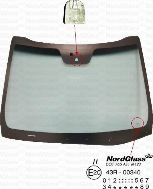 NordGlass 4140323 - Вітрове скло autocars.com.ua