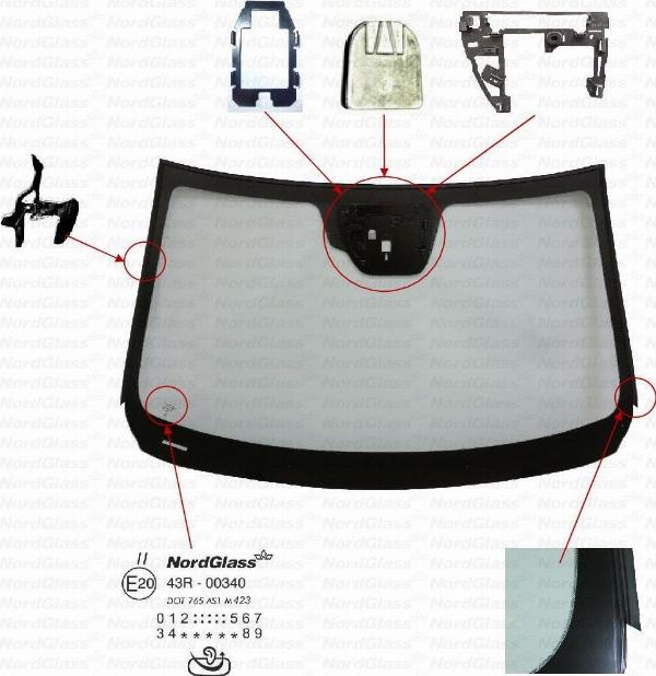 NordGlass 4140840 - Вітрове скло autocars.com.ua