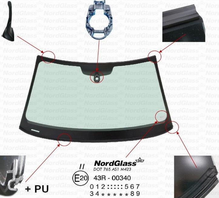 NordGlass 4141300 - Вітрове скло autocars.com.ua