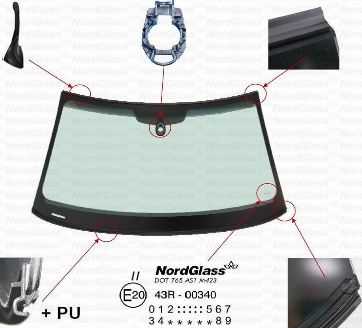 NordGlass 4141301 - Вітрове скло autocars.com.ua