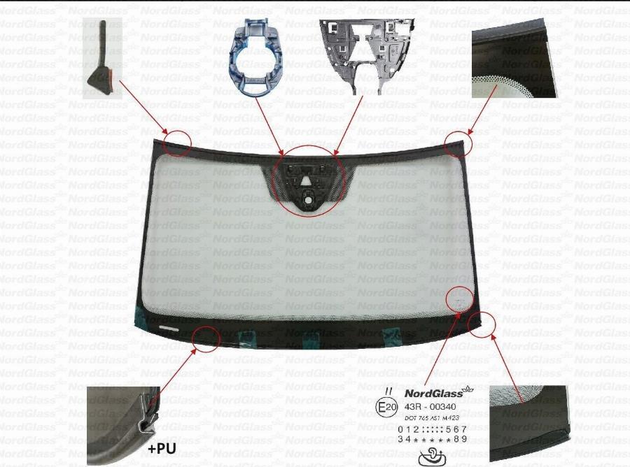 NordGlass 4141998 - Вітрове скло autocars.com.ua