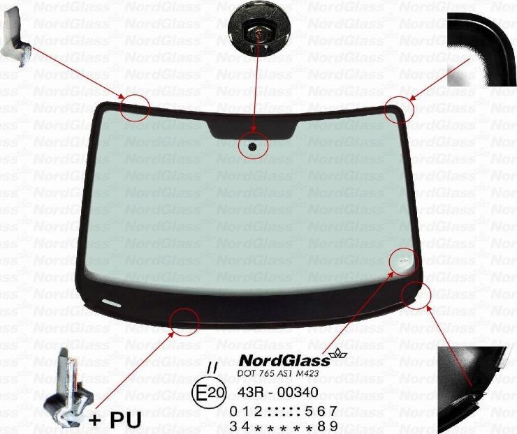 NordGlass 4142165 - Вітрове скло autocars.com.ua